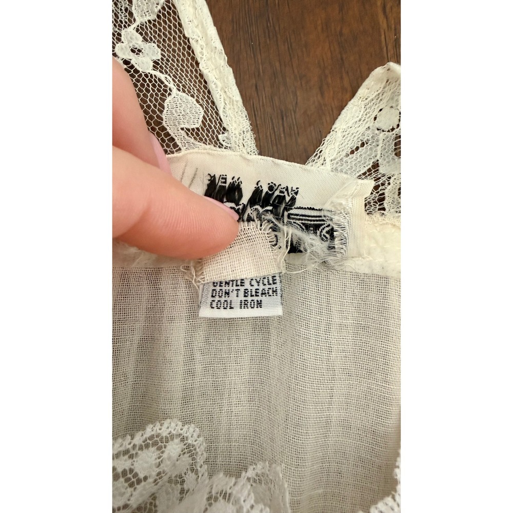 Vintage 70s Act I New York XS/Small Ivory Lace Prairie Wedding Dress Cottagecore - Picture 9 of 13